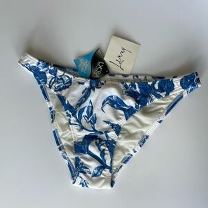 NWT Lenny Niemeyer blue butterfly high waisted cheeky bikini bottom size large